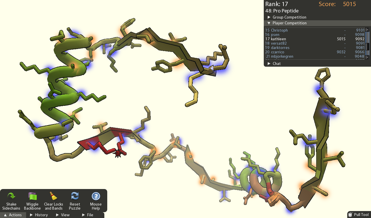 Foldit Protein - not folded and unstable