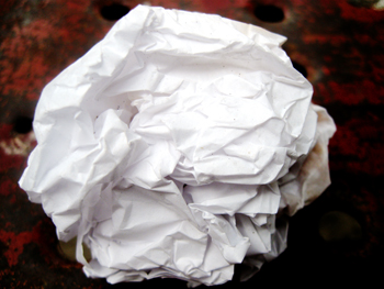 A crumpled piece of paper