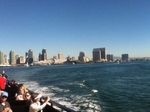 The San Diego skyline as we pulled away.