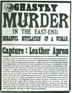 A wanted poster for Jack the Ripper, who was also known as Leather Apron.  Image courtesy of the British Museum 