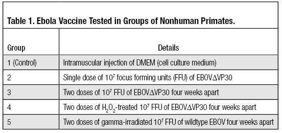 Ebola Vaccination Groups