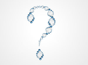 27875082 - dna strand against arranged in a question mark vector