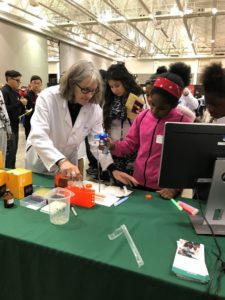 Kay Rashka works with students at FutureQuest17.