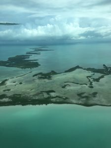 Picture from airplane approaching Ambergis Caye