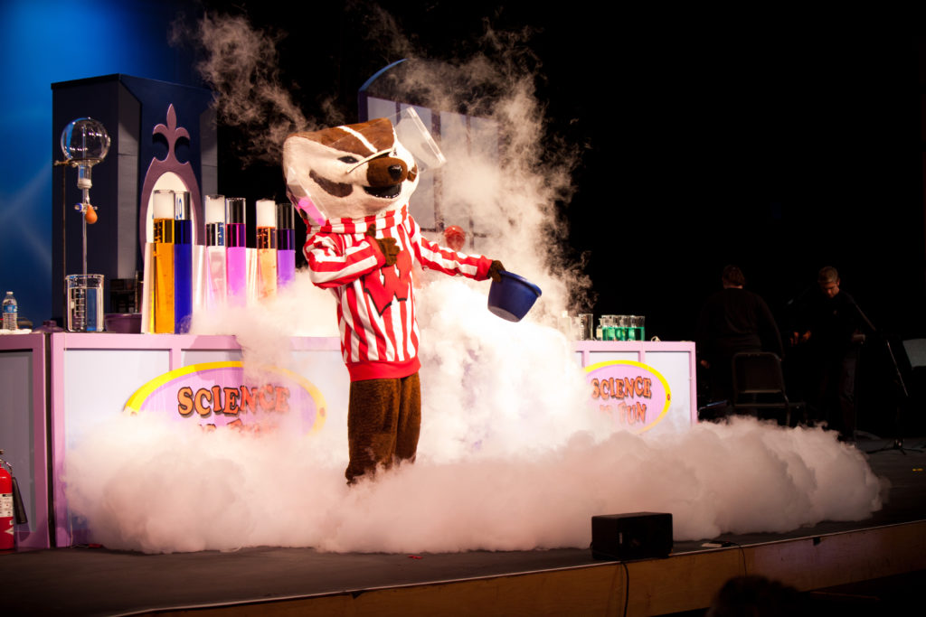 Bucky Badger on the Once Upon a Christmas Cheery show
