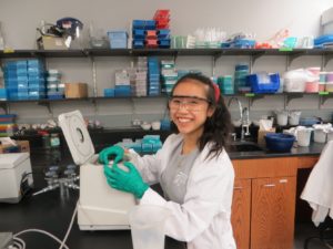 Anita Anongdeth in YA laboratory class, November 2018.