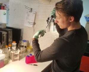 Lucas Bauer at work at Ganser Scientific; November 2018.