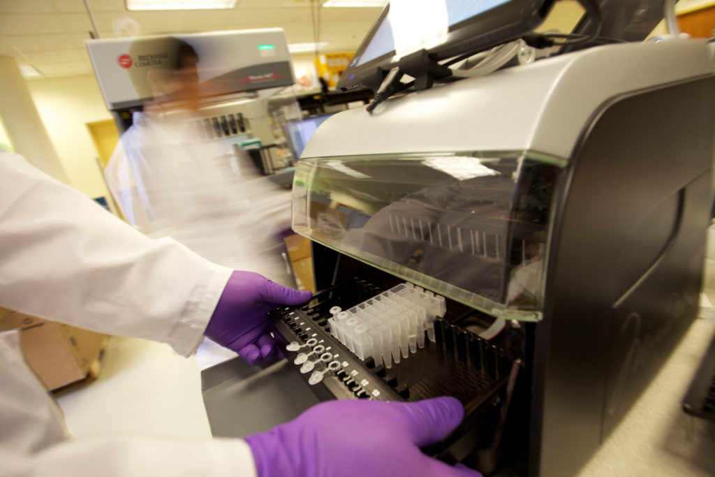 Promega Maxwell Instrument shown in a laboratory. 