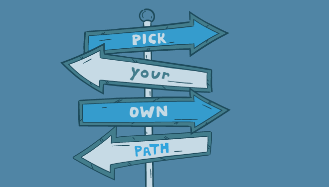 Employee development, the different paths you can take, arrows pointing
