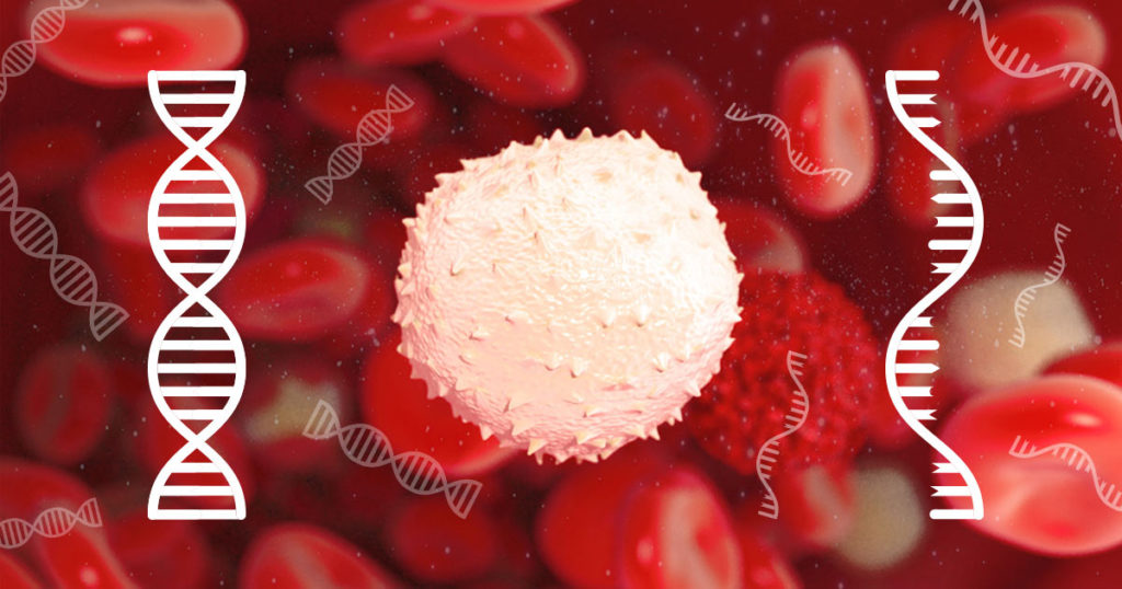 Image of blood with molecules of DNA and RNA superimposed Nucleic Acid Extraction