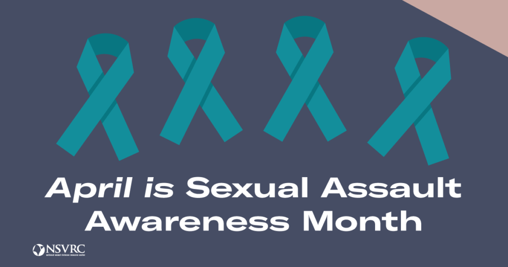 Teal memorial ribbons for sexual assault awareness month