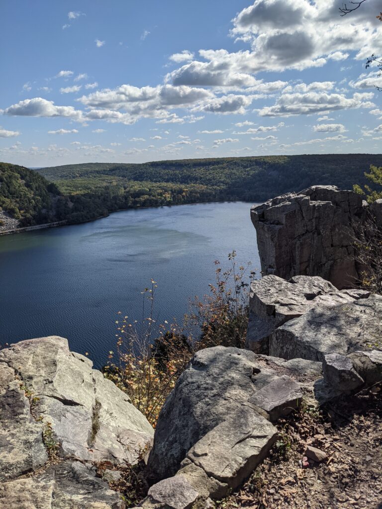 Nature Photography - Picture over a lake from a rock hill