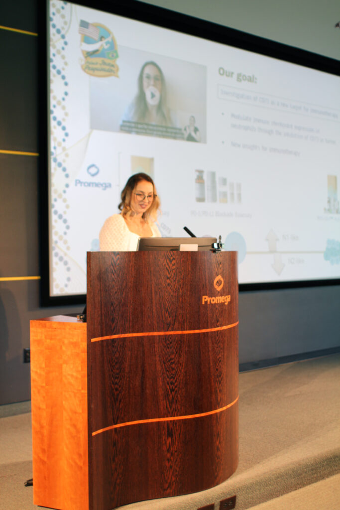 Dominique Rubenich presents her research at Promega