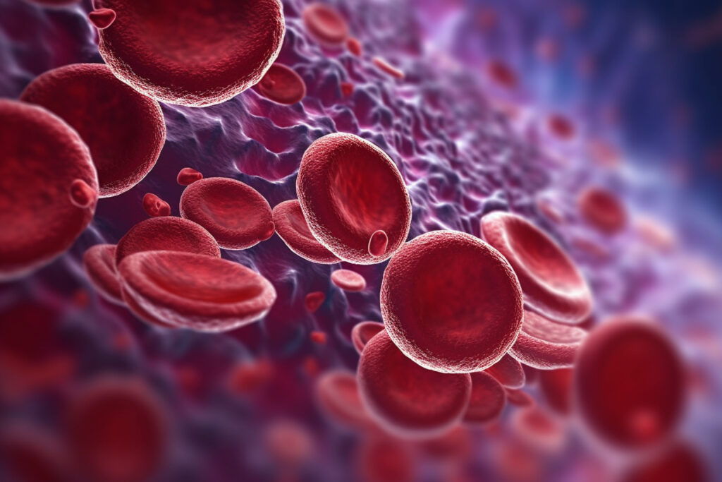 Red blood cells in a blood vessel. The iGEM Tubingen team looks to solve the ongoing shortage of blood supply.