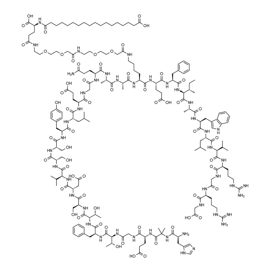 Chemical structure of semaglutide