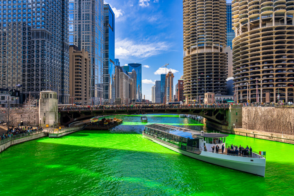 St. Patricks Day, Chicago River, Green